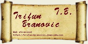Trifun Branović vizit kartica